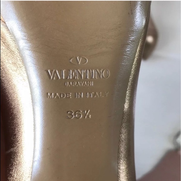 Valentino gold bow peep toe platform heel - Picture 7 of 8